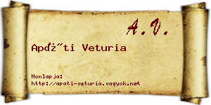 Apáti Veturia névjegykártya